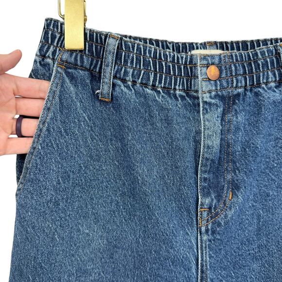 Madewell Pull On Elastic Waist Morningside Dark Wash Balloon Jeans - Picture 8 of 14